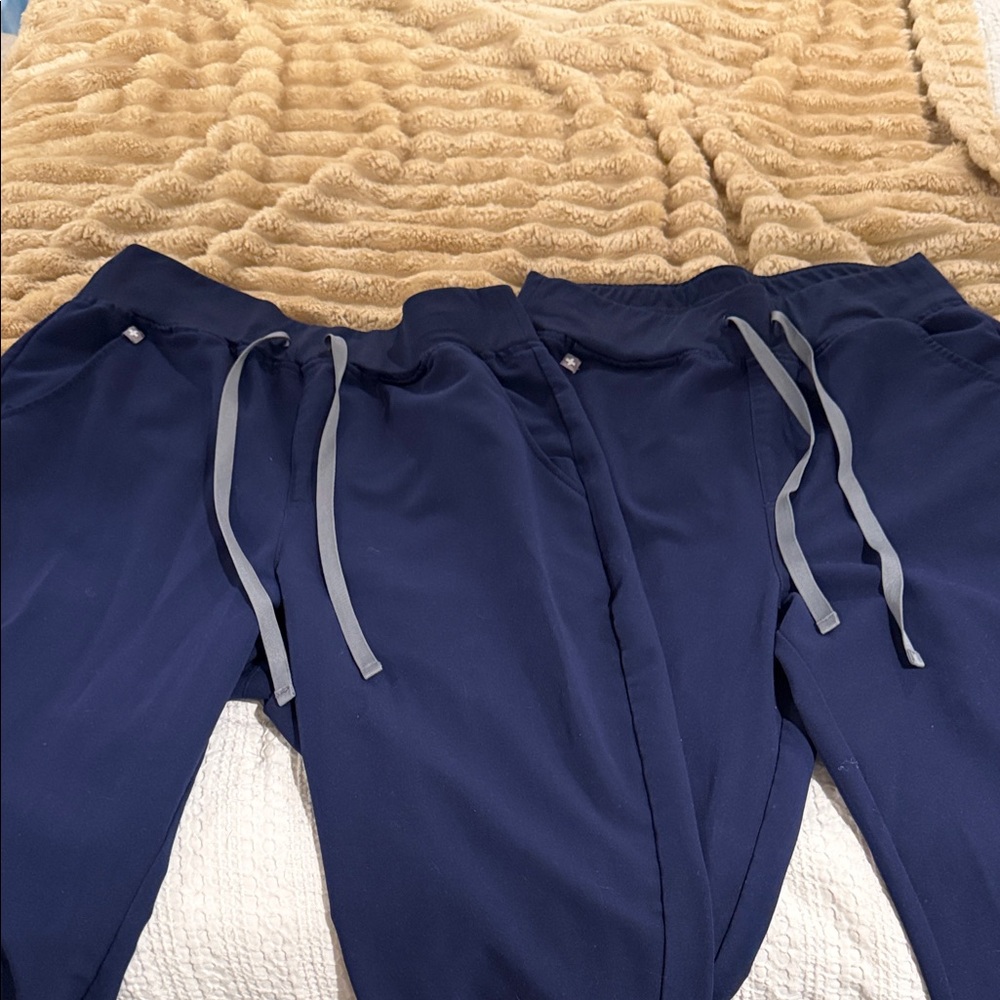 Figs Deep Blue Women's Joggers with Gray Accents